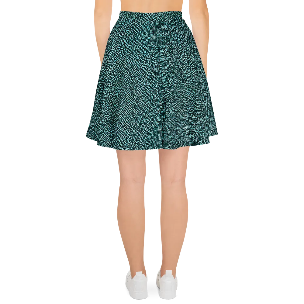Aqua Shatter on Skater Skirt — Back