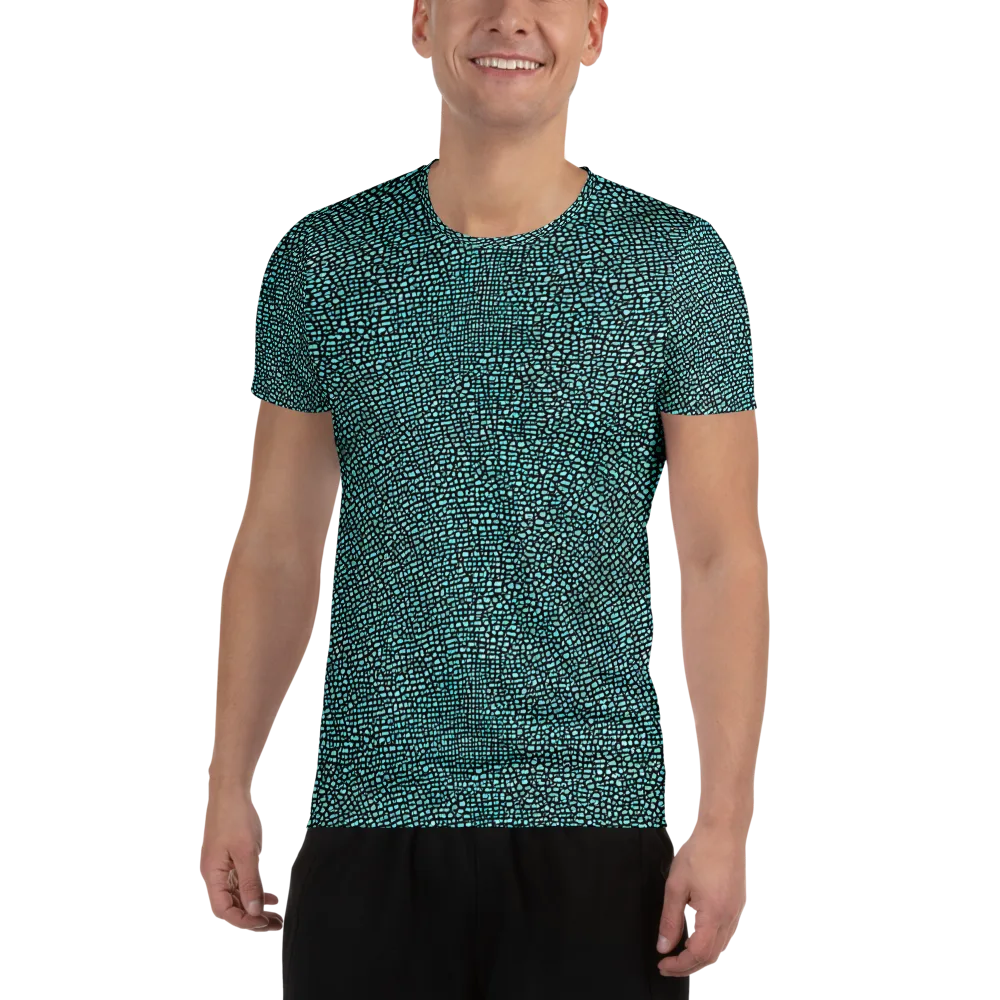 Aqua Shatter on Men's Athletic T-Shirt — Front