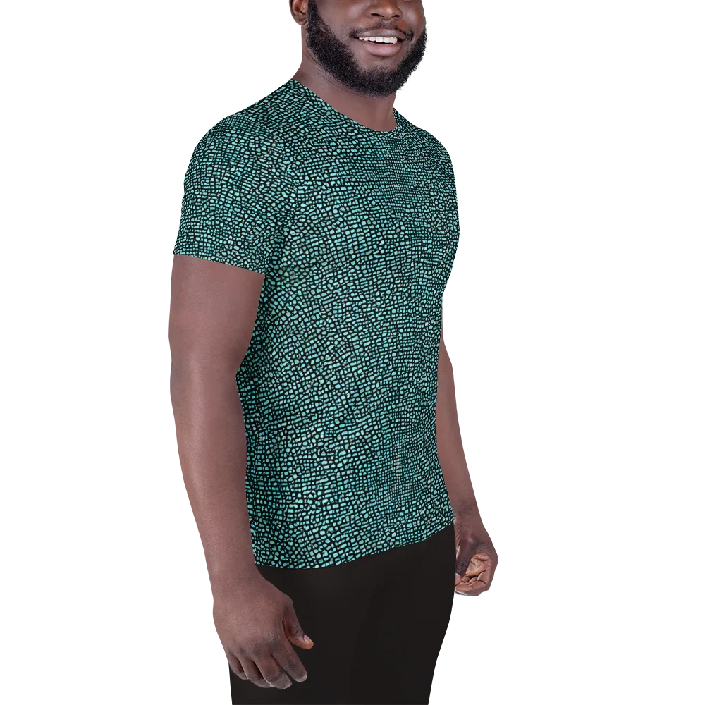 Aqua Shatter on Men's Athletic T-Shirt — Right