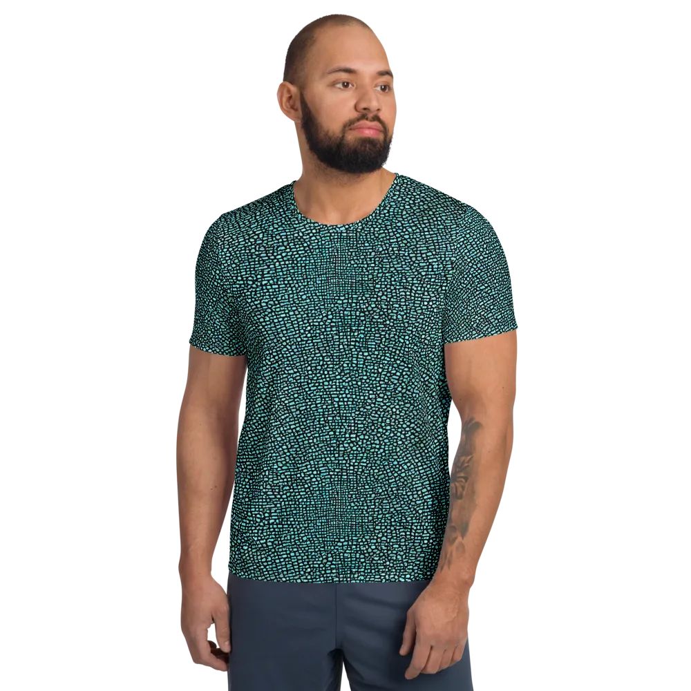 Aqua Shatter on Men's Athletic T-Shirt — Front