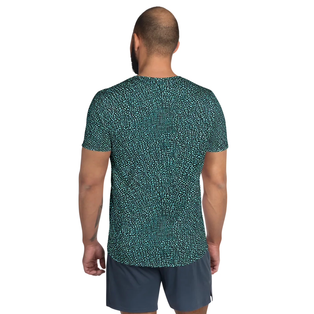 Aqua Shatter on Men's Athletic T-Shirt — Back