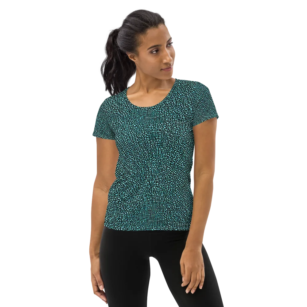 Aqua Shatter on Women's Athletic T-Shirt — Front