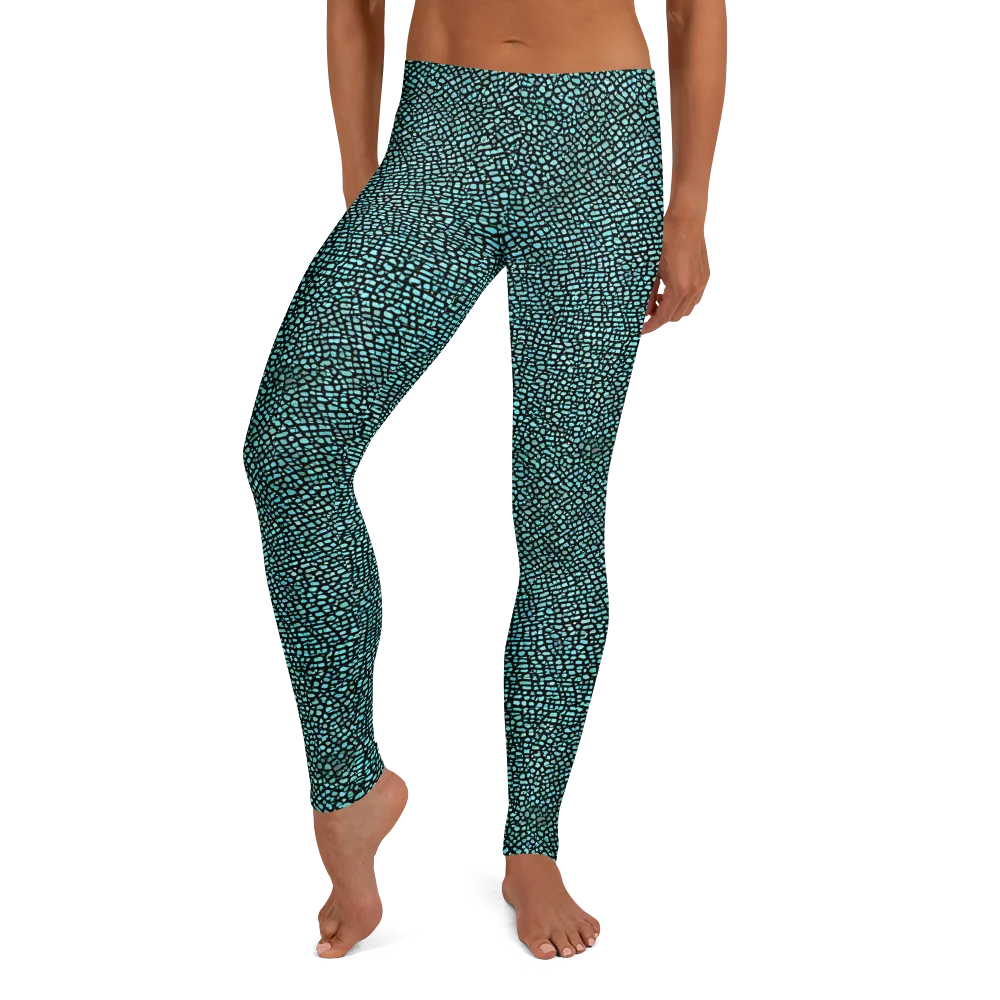 Aqua Shatter on Leggings — Front