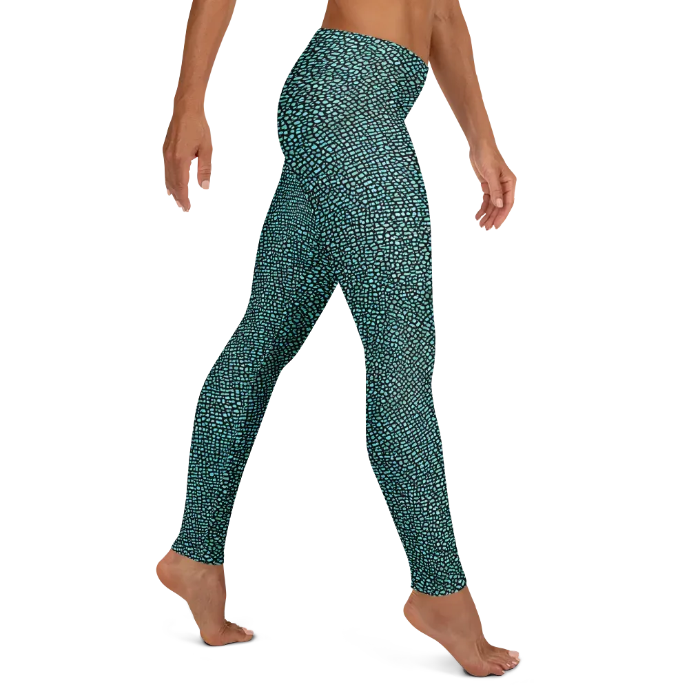 Aqua Shatter on Leggings — Right