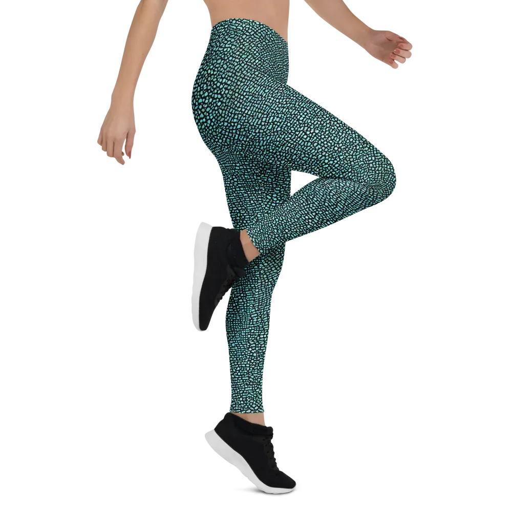 Aqua Shatter on Leggings — Right