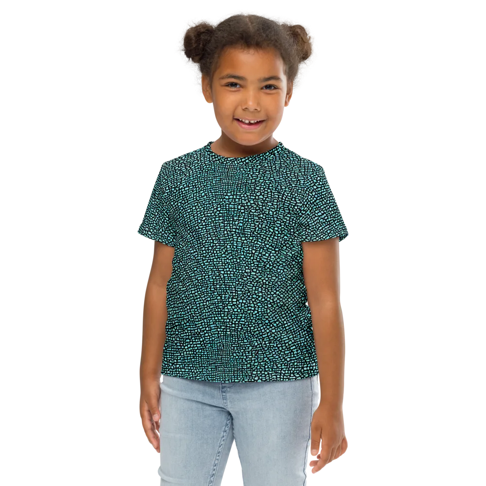 Aqua Shatter on Kids Crew Neck T-Shirt — Front