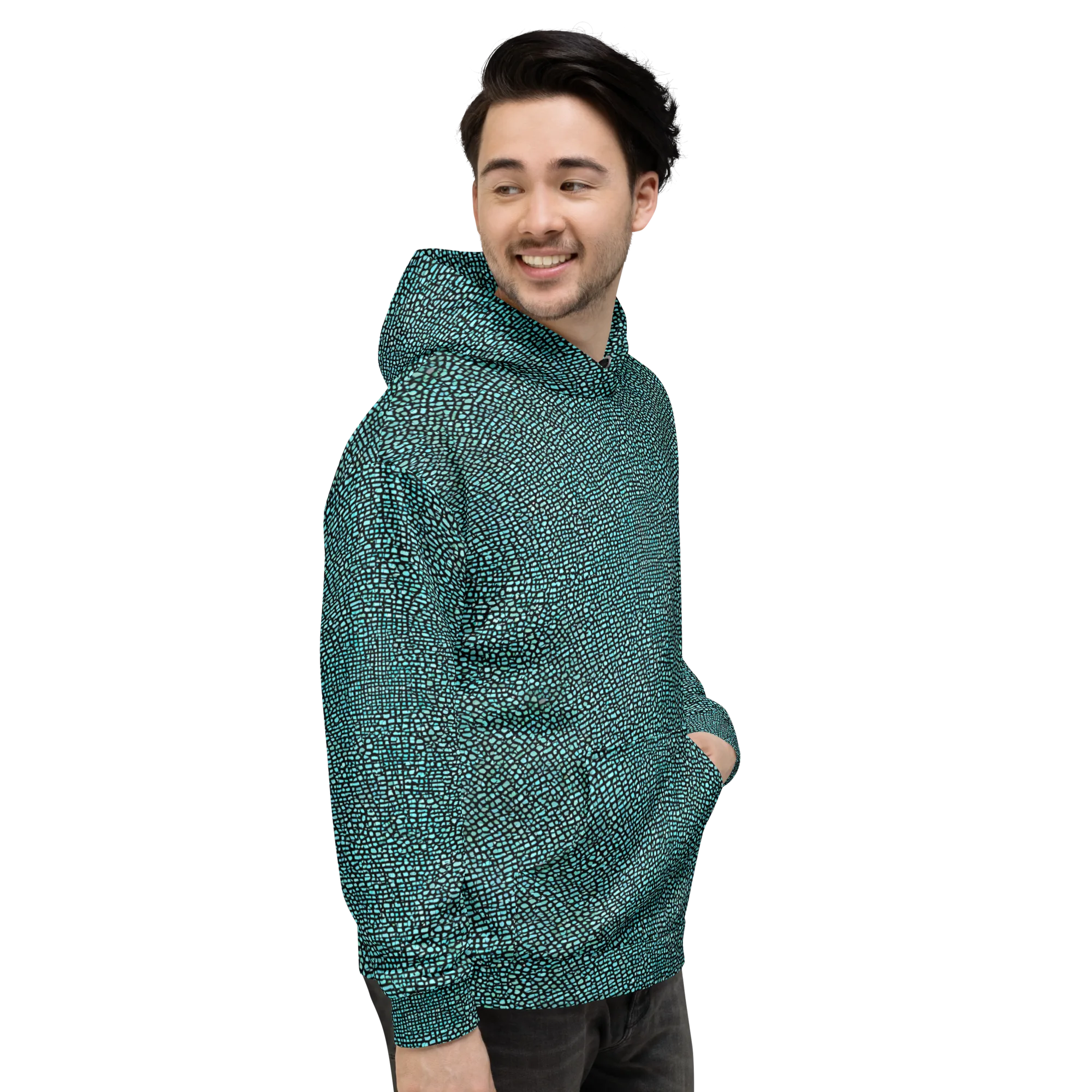 Aqua Shatter on Hoodie — Right