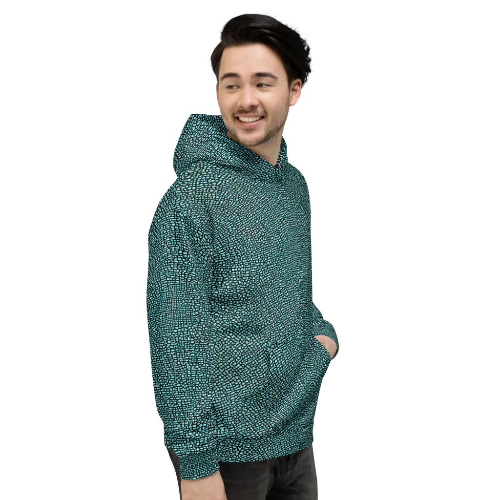 Aqua Shatter on Hoodie — Right