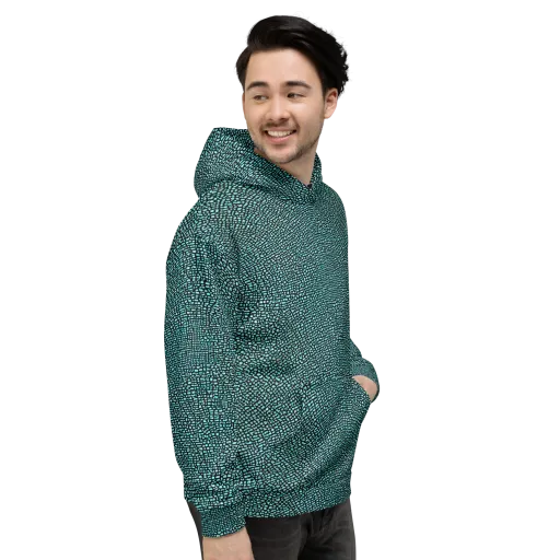 Aqua Shatter on a Hoodie