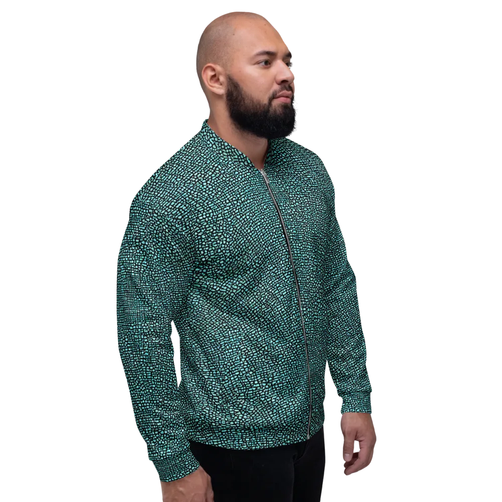 Aqua Shatter on Bomber Jacket — Right