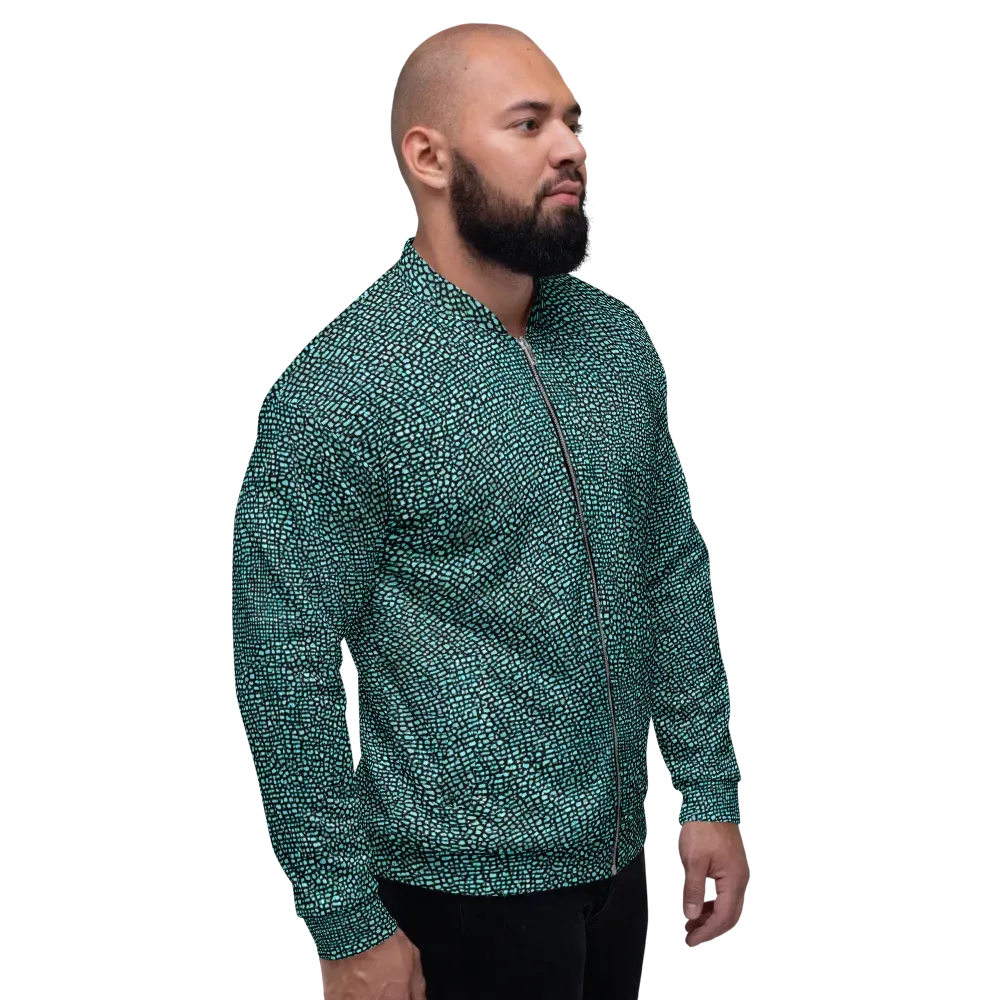 Aqua Shatter on Bomber Jacket — Right