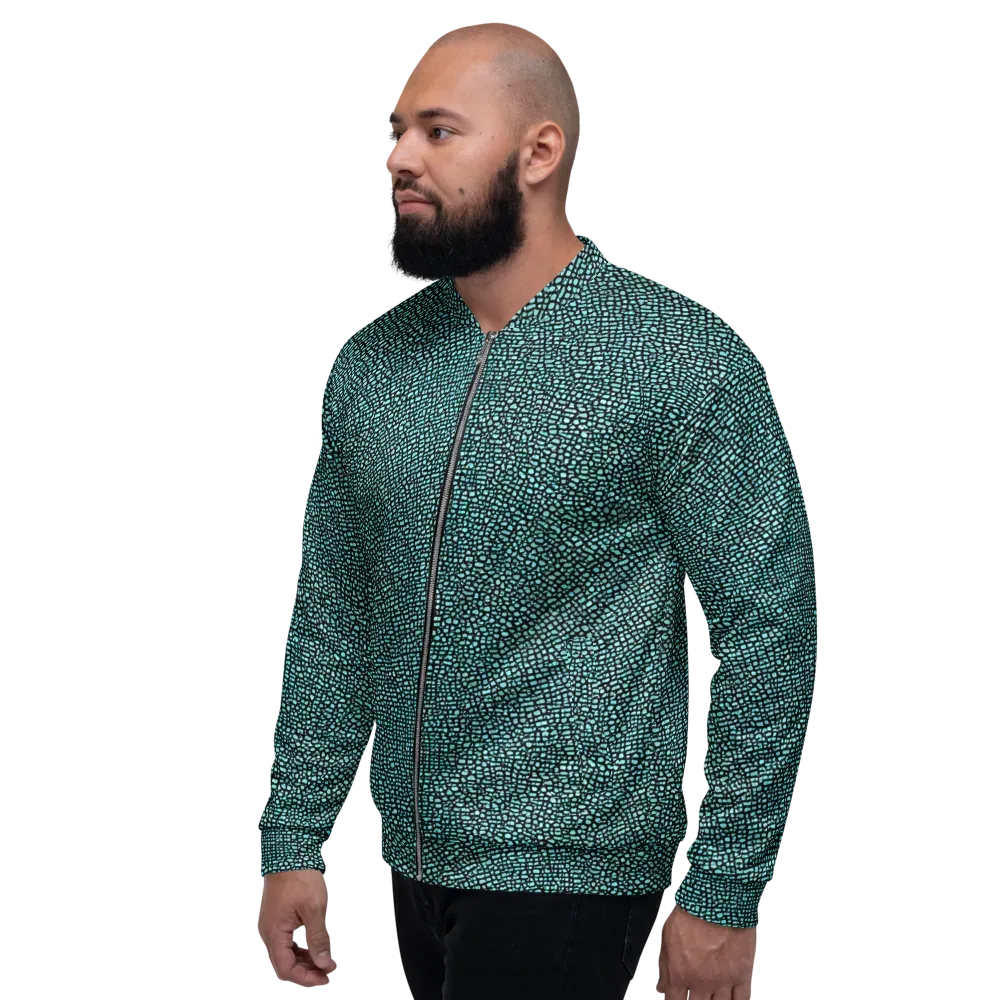 Aqua Shatter on Bomber Jacket — Left