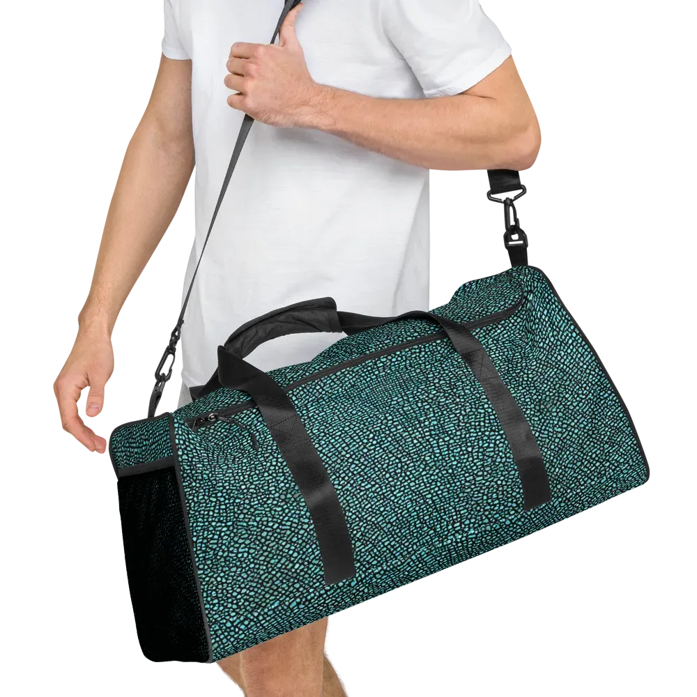Aqua Shatter on Duffle Bag — Right Front