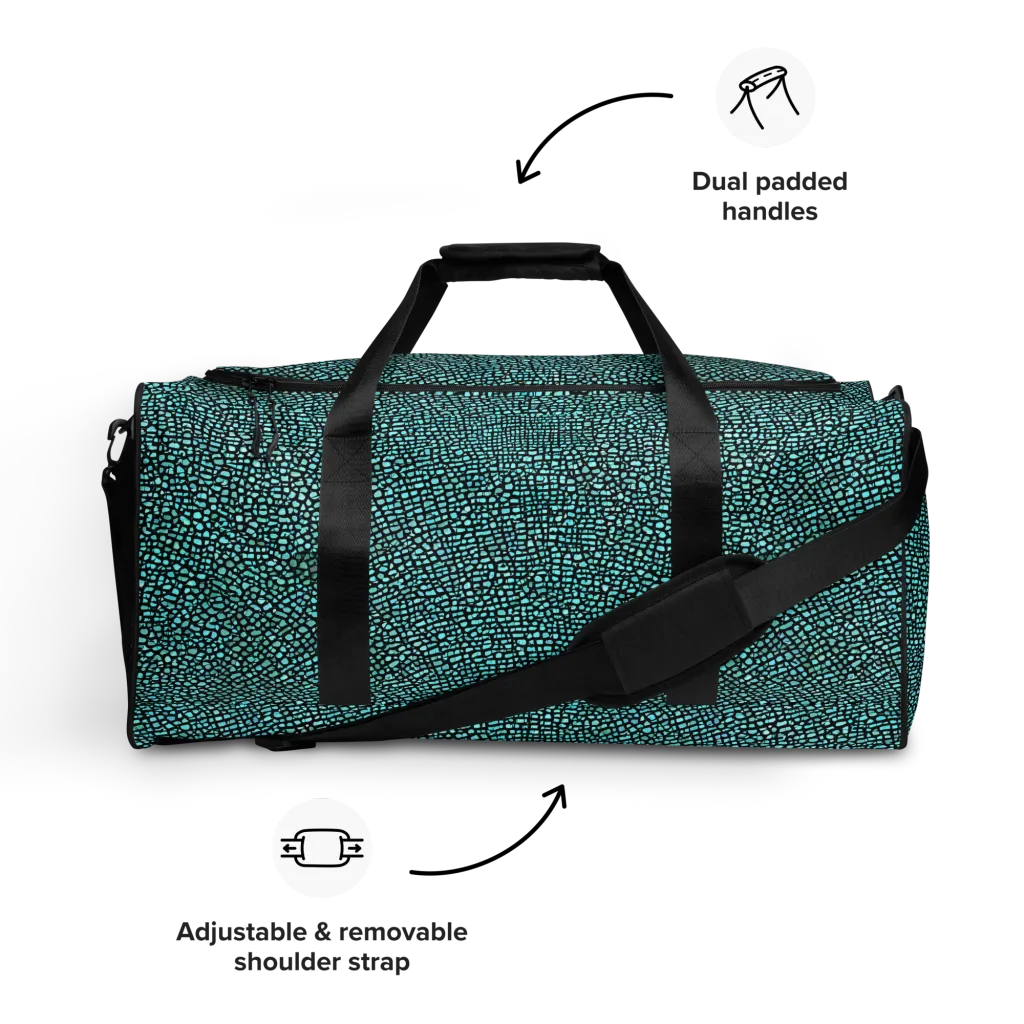 Aqua Shatter on Duffle Bag — Front