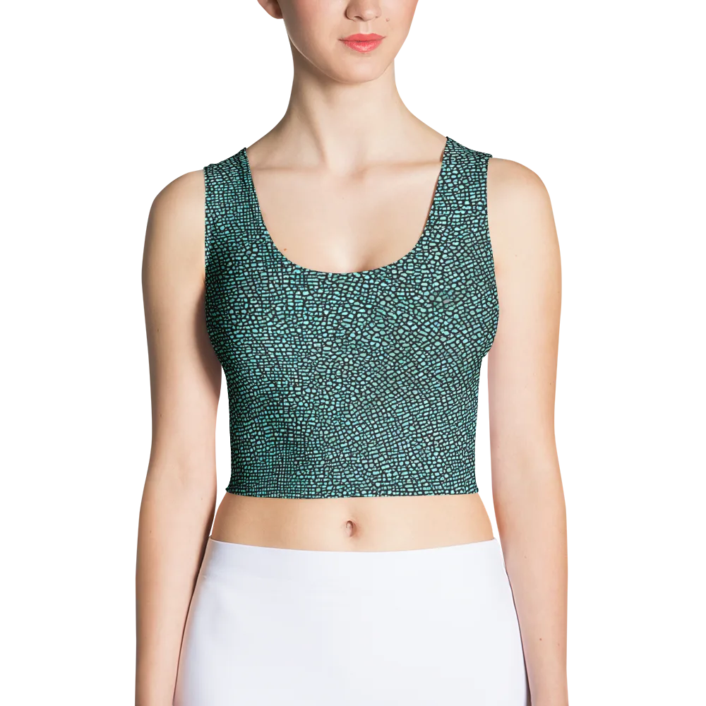 Aqua Shatter on Crop Top — Front