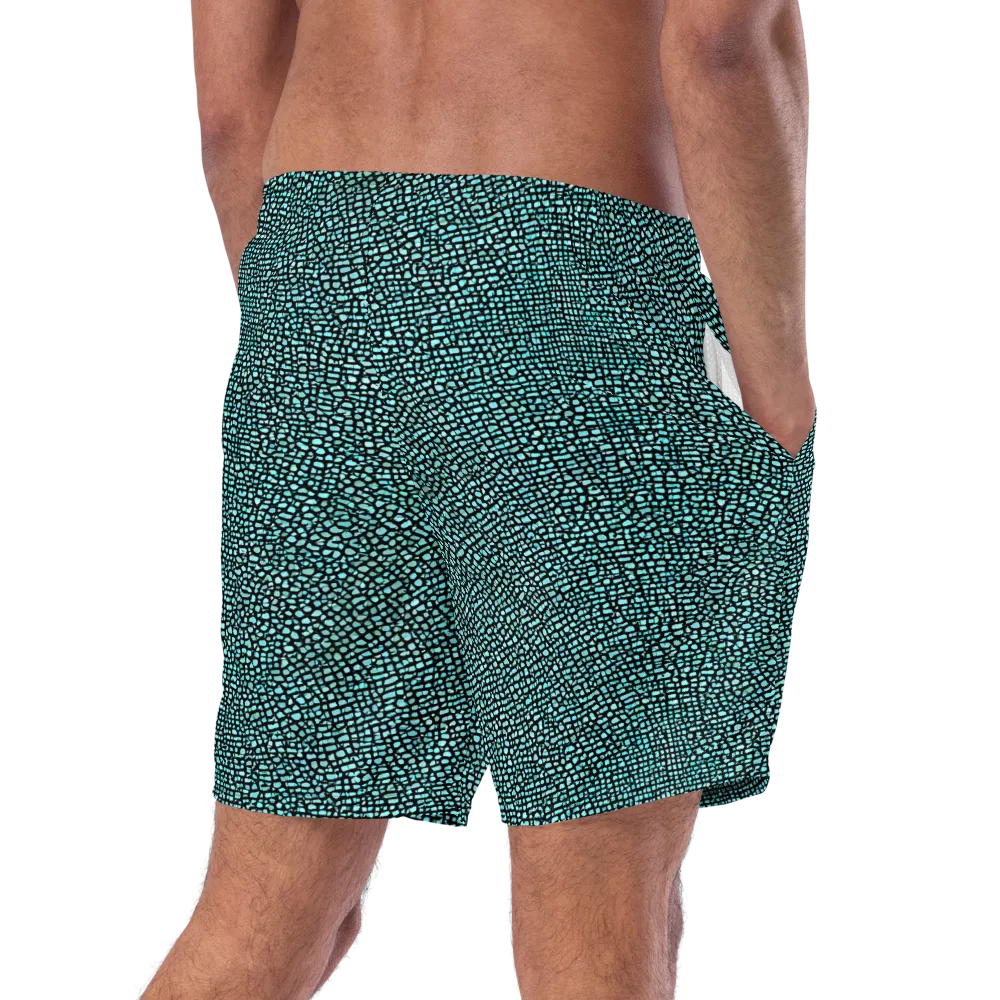 Aqua Shatter on Swim Trunks — Right Back