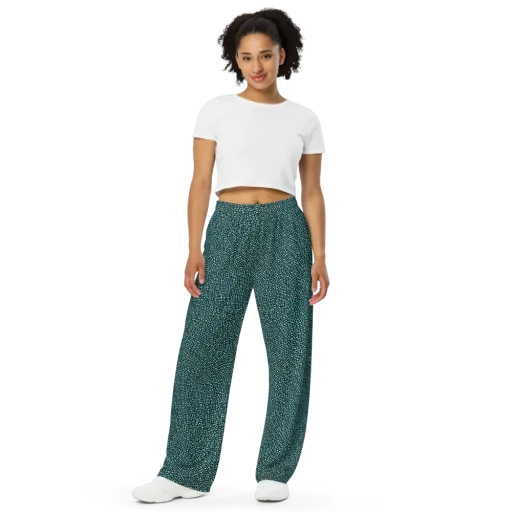 Aqua Shatter on a Wide-Leg Pants