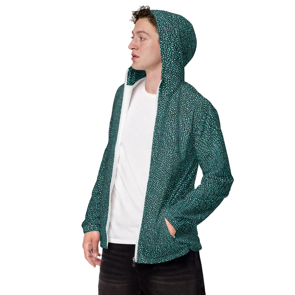 Aqua Shatter on Men's Windbreaker — Left Front