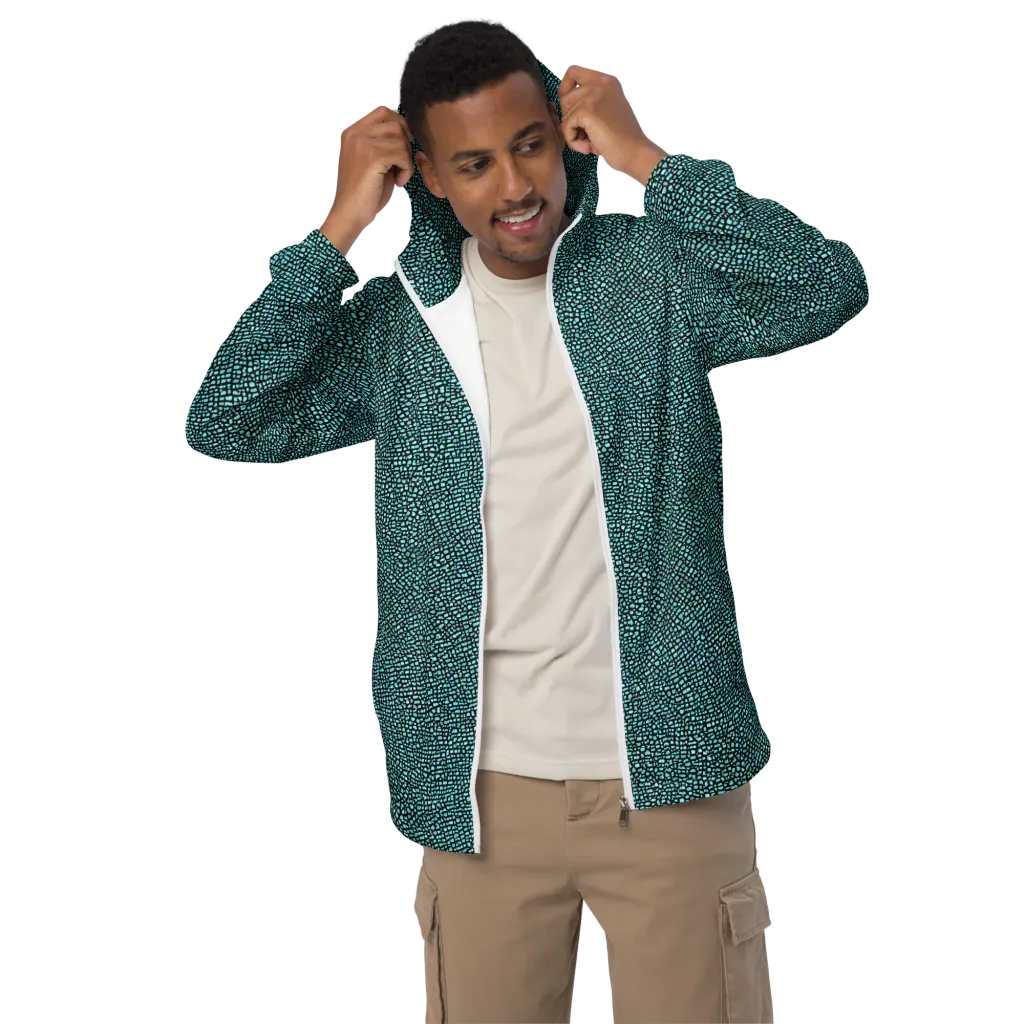 Aqua Shatter on Men's Windbreaker — Front