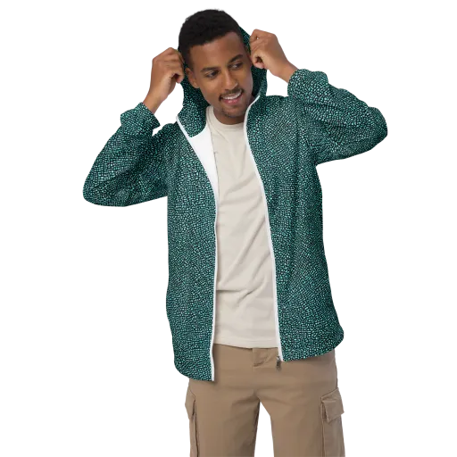 Aqua Shatter on a Men's Windbreaker