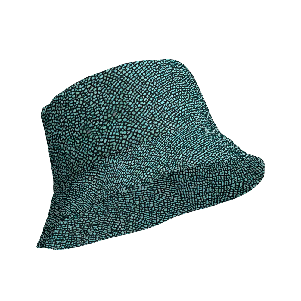 Aqua Shatter on Reversible Bucket Hat — Product details Outside