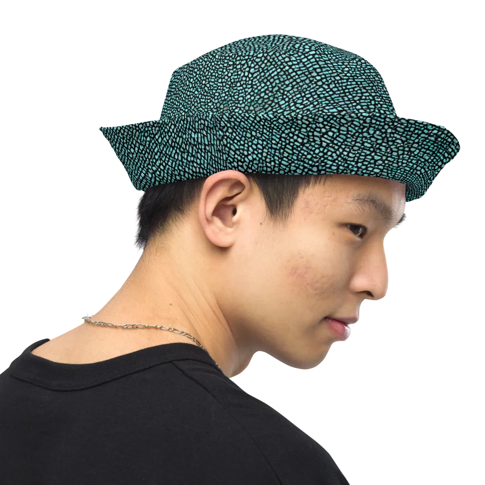 Aqua Shatter on Reversible Bucket Hat — Right Outside