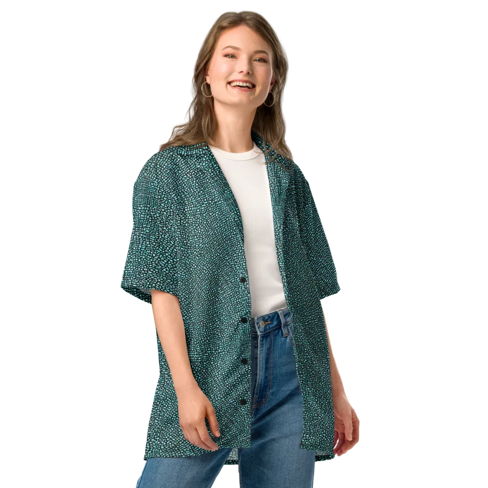 Aqua Shatter on Button Shirt — Front