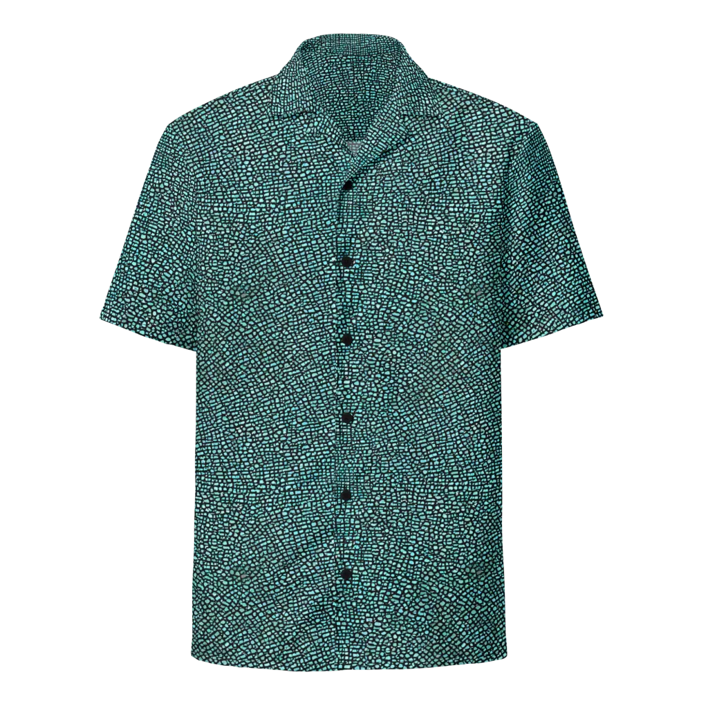Aqua Shatter on Button Shirt — Front