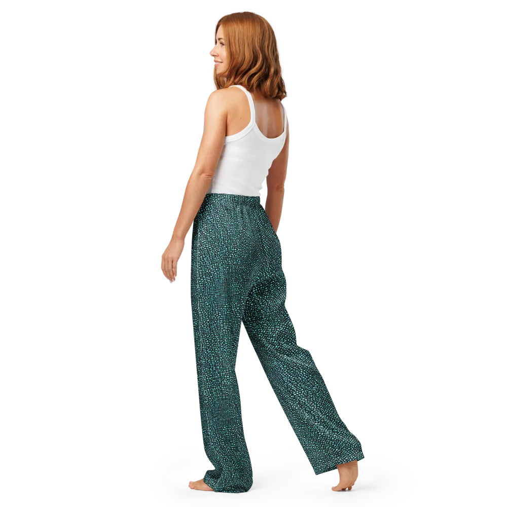 Aqua Shatter on Women's Pajama Pants — Back