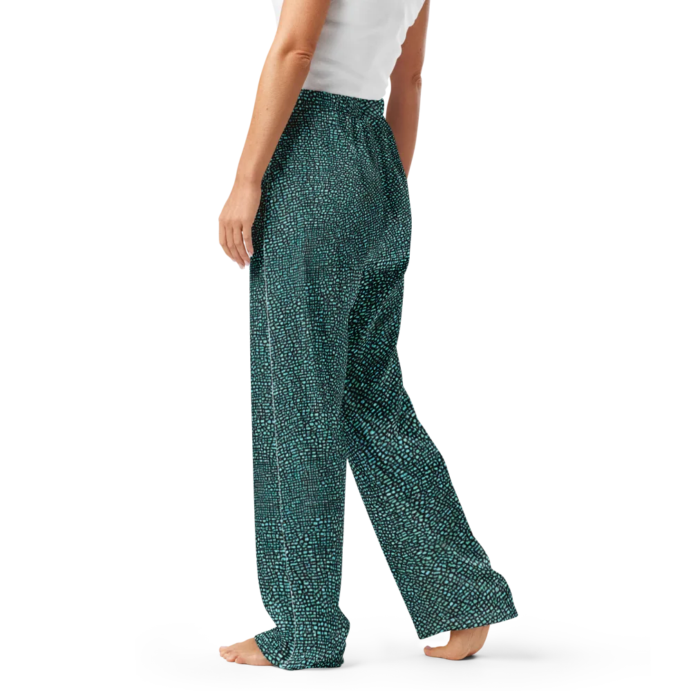 Aqua Shatter on Women's Pajama Pants — Left