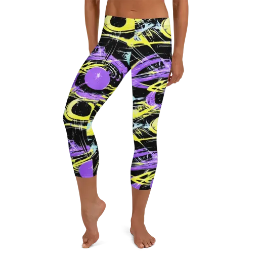 Blacklight Frenzy on a Capri Leggings
