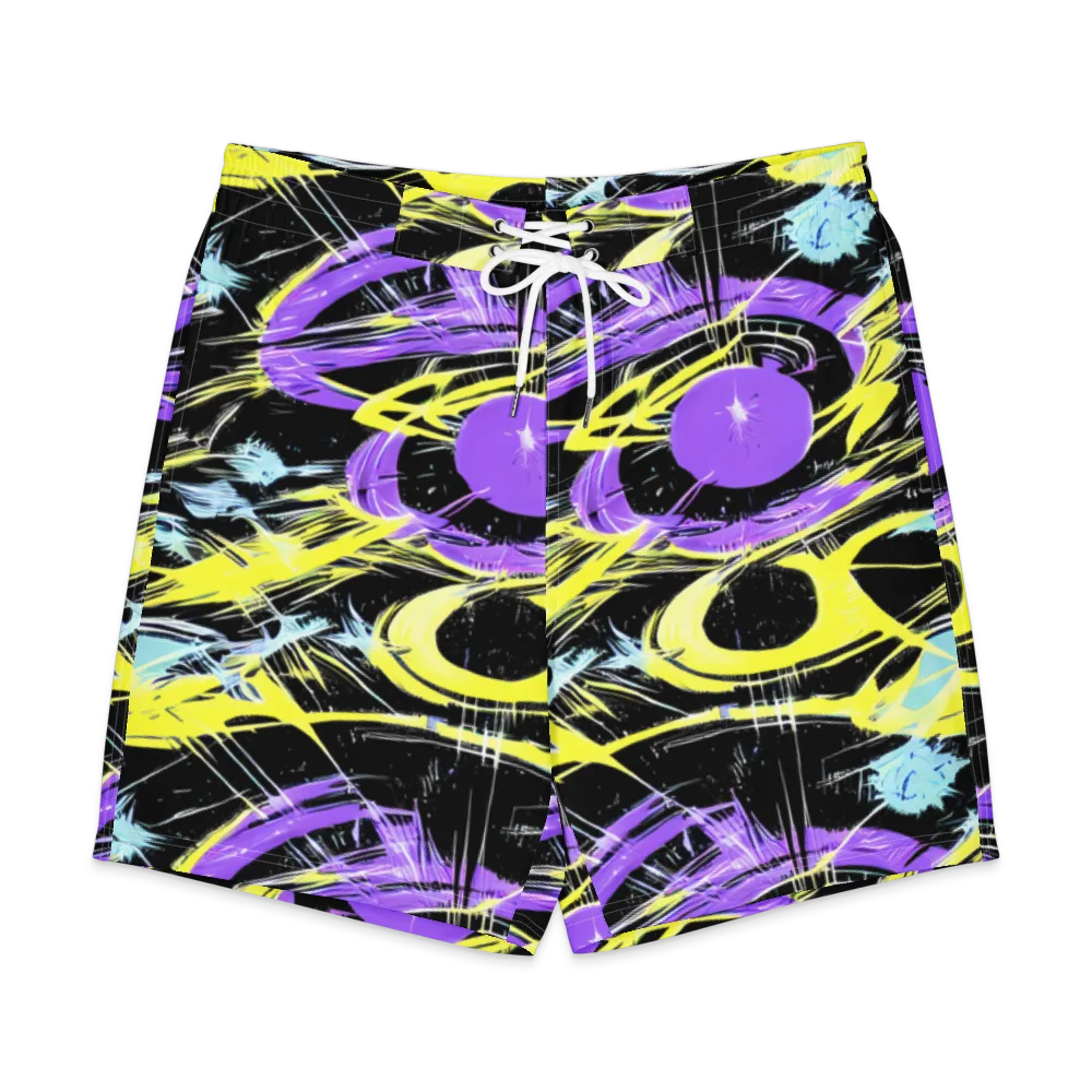 Blacklight Frenzy on Men's Board Shorts — Front