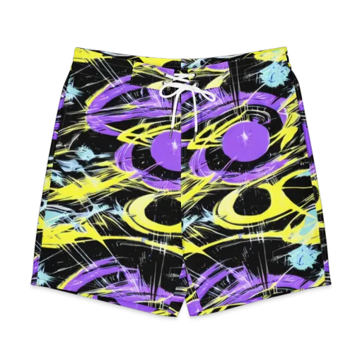Blacklight Frenzy on a Men's Board Shorts