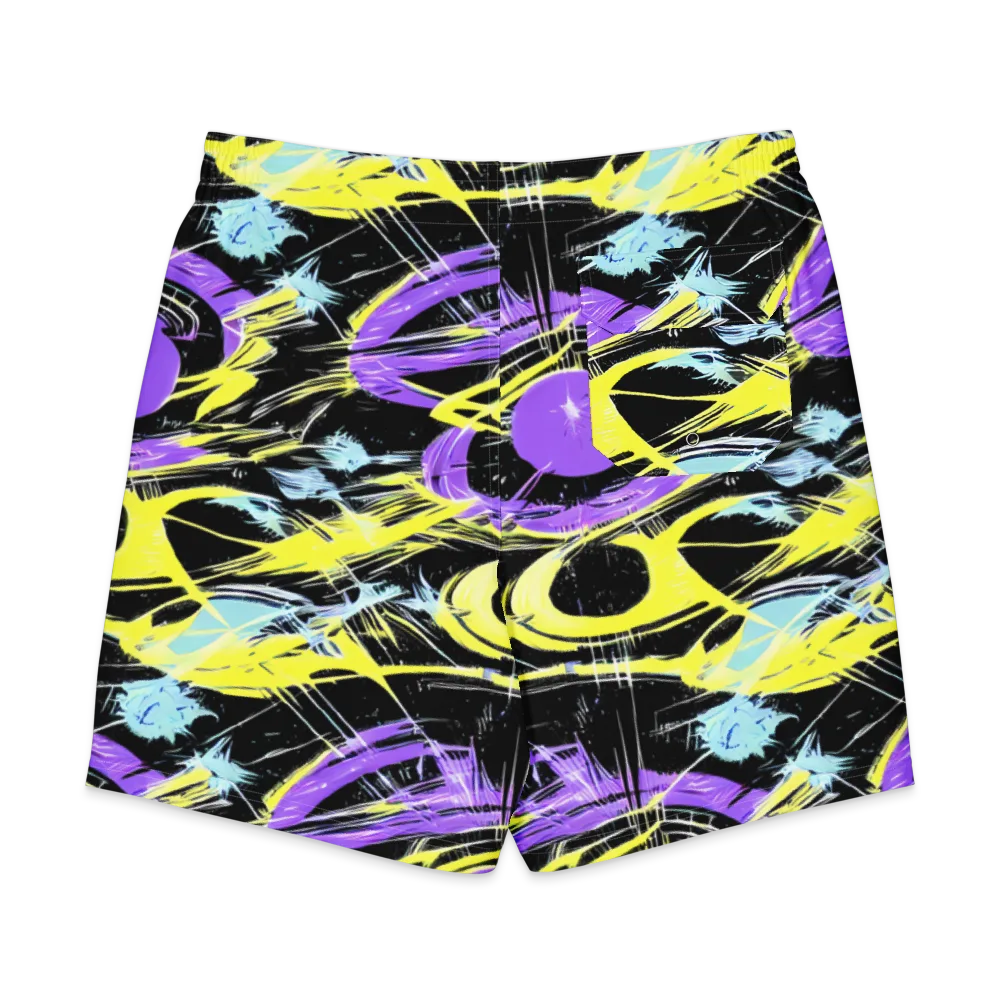 Blacklight Frenzy on Men's Board Shorts — Back