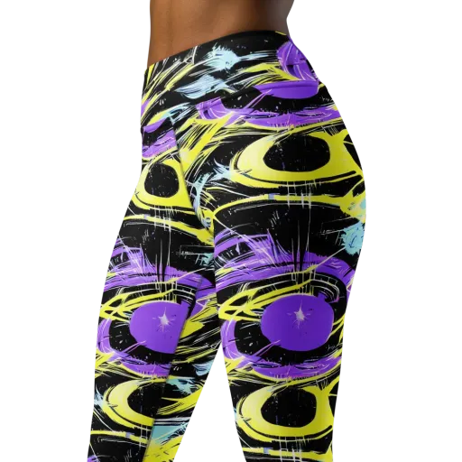 Blacklight Frenzy on a Yoga Leggings
