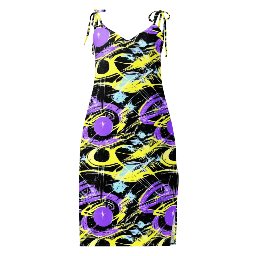Blacklight Frenzy on Slip Dress — Front