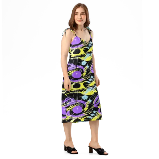 Blacklight Frenzy on a Slip Dress