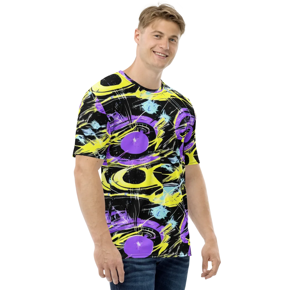 Blacklight Frenzy on Men's Crew Neck T-Shirt — Right
