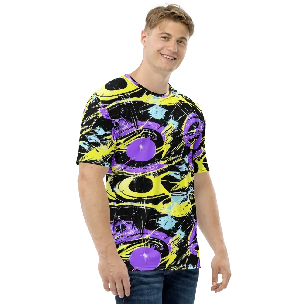 Blacklight Frenzy on Men's Crew Neck T-Shirt — Right
