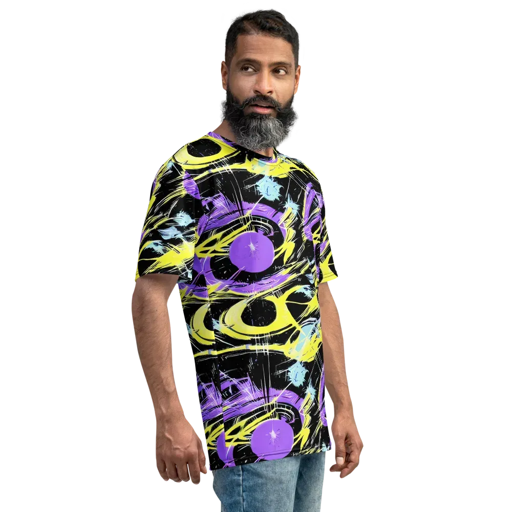 Blacklight Frenzy on Men's Crew Neck T-Shirt — Right