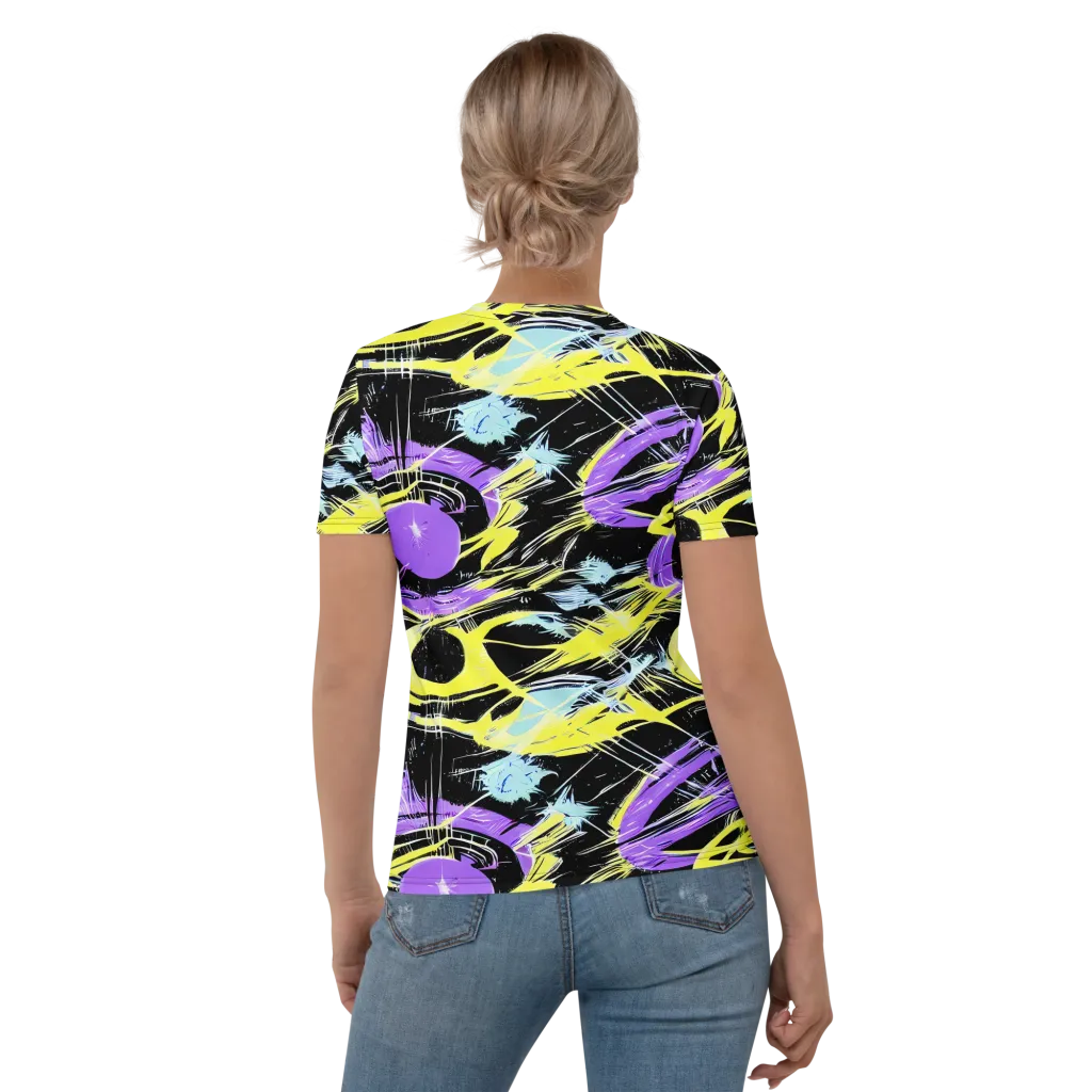 Blacklight Frenzy on Women's Crew Neck T-Shirt — Back