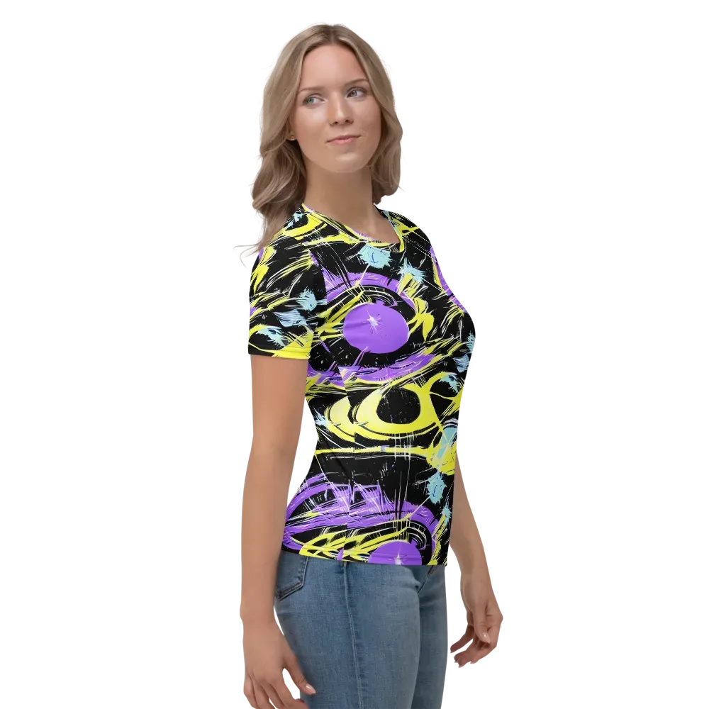 Blacklight Frenzy on Women's Crew Neck T-Shirt — Right