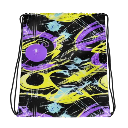 Blacklight Frenzy on a Drawstring Bag
