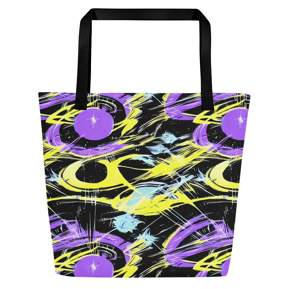 Blacklight Frenzy on Large Tote Bag W/ Pocket — Front