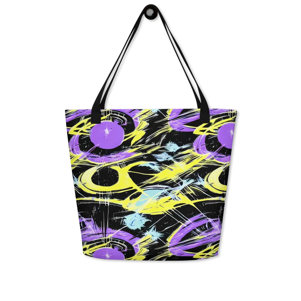 Blacklight Frenzy on Large Tote Bag W/ Pocket — Front