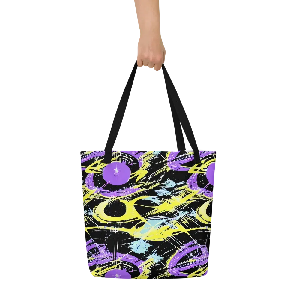 Blacklight Frenzy on Large Tote Bag W/ Pocket — Front