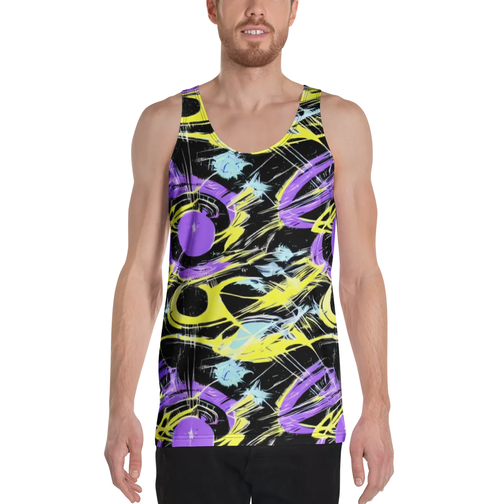 Blacklight Frenzy on Men's Tank Top — Front