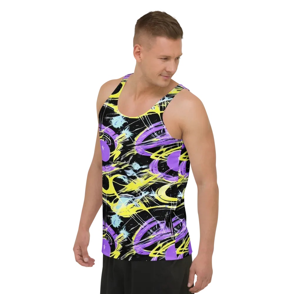 Blacklight Frenzy on Men's Tank Top — Left Front