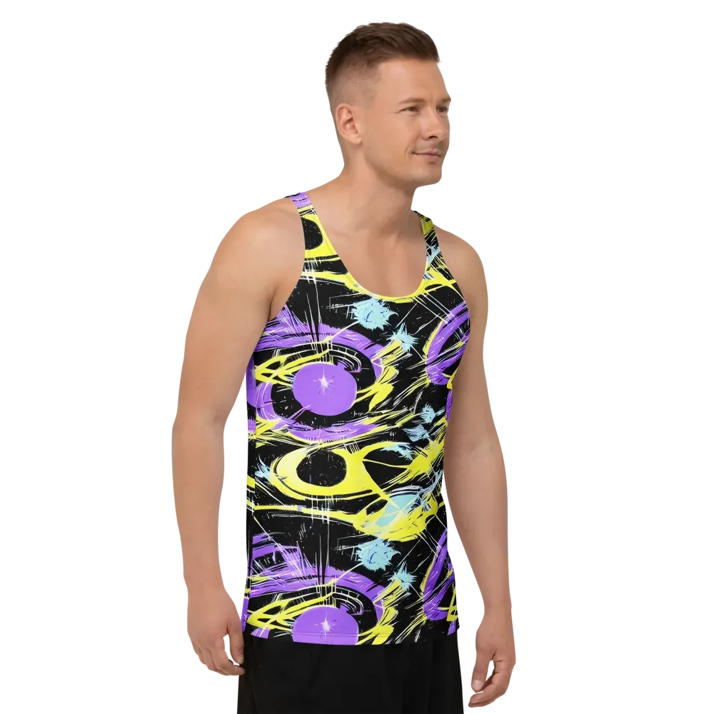 Blacklight Frenzy on Men's Tank Top — Right Front