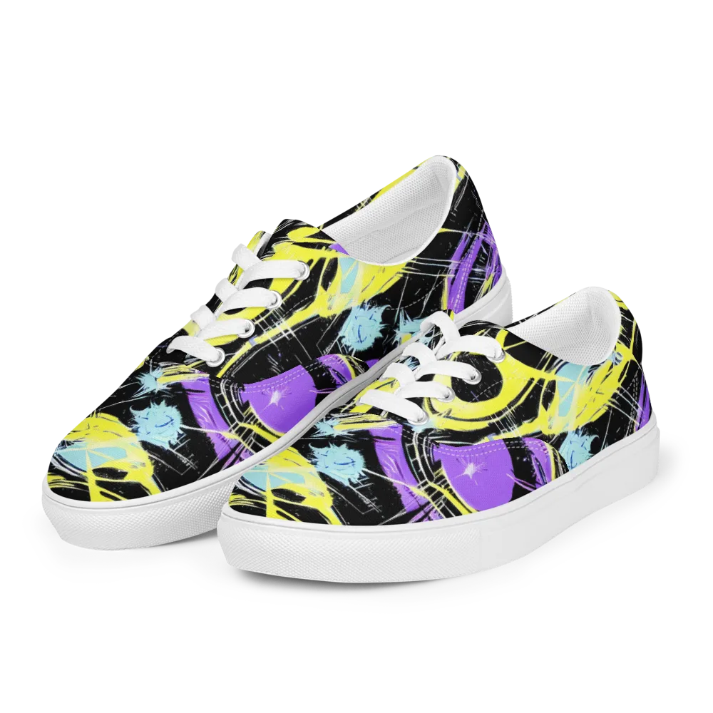 Blacklight Frenzy on Men's Lace-Up Canvas Shoes — Left Front